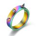 Fashionable Titanium Steel Hip-hop Style Self-defense Couple Ring, 3 Pointed Emergency Carry On Wolf Proof Ring_ipsvogv.com