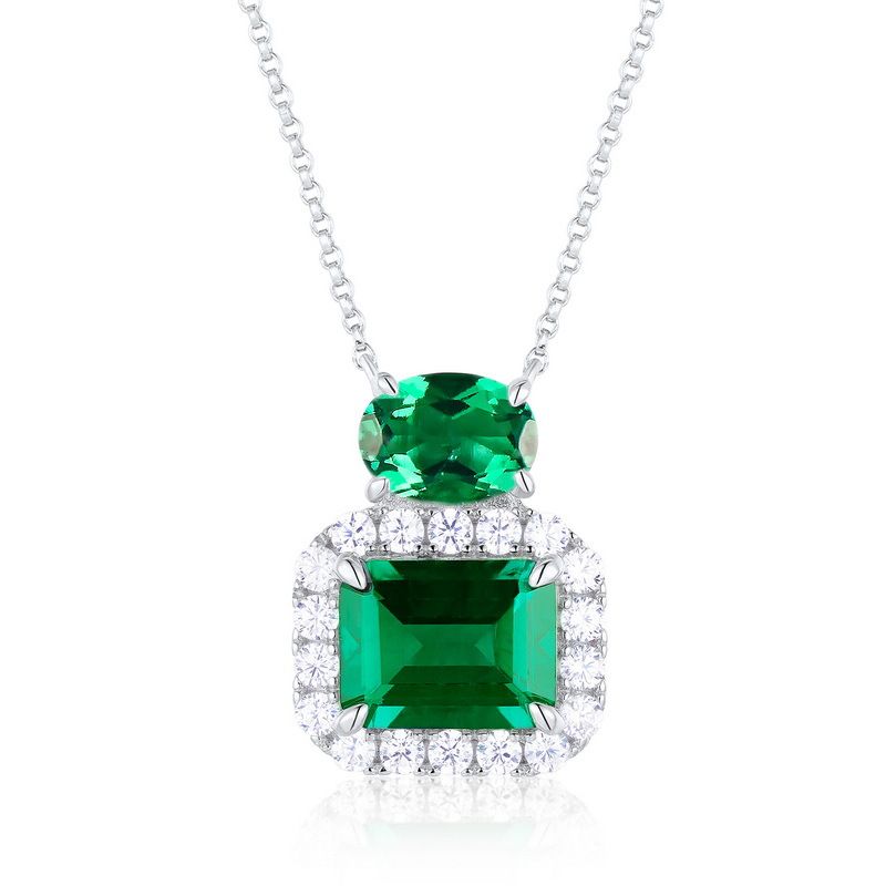 Cultivation grandmother necklace S925 silver claw inlaid cultivation colored gem clavicle chain retro noble temperament_ipsvogv.com