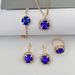 Fashion round crystal necklace bracelet earrings ring set bridal accessories gemstone claw chain_ipsvogv.com