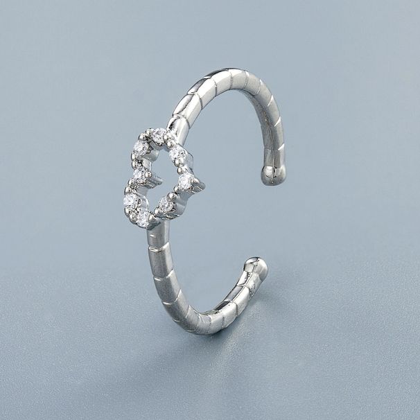 Women’s Jewelry Set Fashion Women's Heart Diamond Zircon CZ Index Finger Ring Popular Light Luxury Open Design Ring Net Celebrity Trend_ipsvogv.com