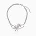 Korean Style Romantic Dazzling Pink Flower Ear Stud Women's Pink Gemstone Clavicle Chain Necklace Women's Trendy Jewelry choker_ipsvogv.com