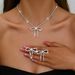 Women’s Jewelry Set Fashion Super Flash Claw Chain Full Diamond Bow Necklace Exaggerated Accessories Female Trendy Banquet Bridal Jewelry_ipsvogv.com