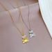 【 Full Body Titanium Steel 】 Love Little Bear Ultra Simple Wind Furnace Real Gold Necklace Female INS Mesh Red Collar_ipsvogv.com