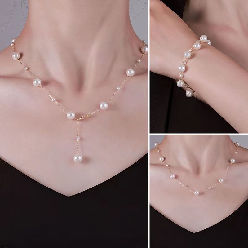 Pure Silver With 4 Different Wearing Methods, Starry Pearl Necklace, Light Luxury, High-end Feeling, Versatile_ipsvogv.com