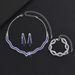 Hot Selling Exquisite Claw Necklace Earrings Bracelet Multicolor Rhinestone Collarbone Chain Evening Accessories Women's_ipsvogv.com