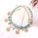 Bohemian Turquoise Beaded Blue Diamond Flower Plate Tassel Combination Feet Chain_ipsvogv.com