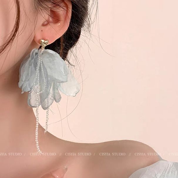 Unisex Mint Mambo Flower Love Tassel Beaded Earrings High End Temperament Earrings Design Spring And Summer Earrings_ipsvogv.com