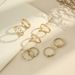 New Hollow Knot Joint Minimalist Letters Inlaid With Diamond Heart 8-piece Set Of Ring Rings_ipsvogv.com
