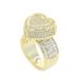 Women's Heart-Shaped Zircon Ring - Hip Hop Fashion Jewelry, Cubic Zirconia Studded, Gold & Silver Ring Jewelry_ipsvogv.com