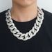Men’s Jewelry Set Fashion Hip Hop 35MM Spring Buckle Cuban Necklace Personality Copper Inlaid Zircon Super Thick Domineering Exaggerated Necklace_ipsvogv.com