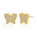 Small earrings inlaid with zircon heart shaped simple cross design chic fashion earrings plated K_ipsvogv.com