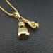 Hip Hop Jewelry Titanium Steel Color-Retaining Gold-Plated Double Boxing Gloves Pendant Necklace_ipsvogv.com