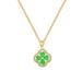 Steel 【 Titanium 】 Green Four Leaf Flower Fashion Light Luxury Charm Gorgeous Full Diamond Necklace Women's Versatile 【 】_ipsvogv.com