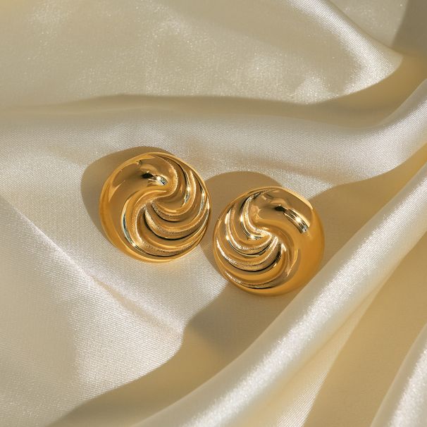 Hot Sale INS Gold Plated Titanium Steel Button Tai Chi Earrings, Collar And Necklace_ipsvogv.com