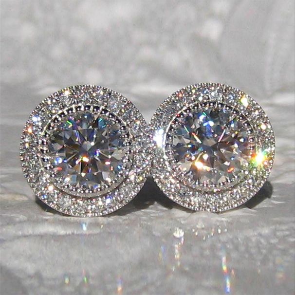 Cao Shi's New Earrings From Japan And South Korea Are Inlaid With Super Flash Round Zircon Full Diamond Earrings. Women's Elegant Earrings_ipsvogv.com