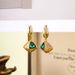 Diamond inlaid emerald with a high-end feel, light luxury, gold earrings for women's Instagram style_ipsvogv.com