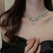 Baroque Pearl Necklace Women' Exaggerated Heavy Duty Zircon Evening Dre Birthday Bridal Sweater Neck Chain_ipsvogv.com