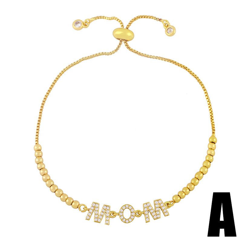 Women's Jewelry Mother's Day Bracelet Ins Creative Inlaid Zircon Letters MAMA Splicing Pull Out Bracelet_ipsvogv.com