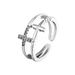 Popular Double Layer Diamond Zircon CZ Cross Ring Female Gold And Silver Index Finger Ring Opening Adjustable Hand Jewelry_ipsvogv.com