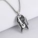 hot selling cute cartoon stainless steel black warrior kitten oil drop necklace niche design pendant_ipsvogv.com