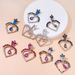 New colored diamond geometric heart shaped alloy diamond earrings Fashionable personality super flash earrings_ipsvogv.com