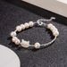 Korean S Pure Natural White Shell Mother Cat Broken Silver For Women, Simple And Sweet Freshwater Pearl Bracelet_ipsvogv.com