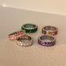 INS Electroplated Titanium Steel Rectangular Coral Color Zircon Ring_ipsvogv.com