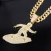 Unisex Alloy Jewelry Skateboard Boy Full Diamond Pendant Men's Hip Hop Style Personality Accessories Necklace_ipsvogv.com