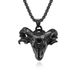 Retro style Satan goat head titanium steel necklace niche personality five pointed star devil goat pendant_ipsvogv.com