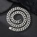 Explosive Necklace Cool Alloy Full Diamond 15mm Men's Cuban Chain Hip Hop Fashion Metal Necklace_ipsvogv.com