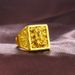 Sand Gold Men's Personalized Trendy And Domineering Pixiu With Open Mouth Ring_ipsvogv.com