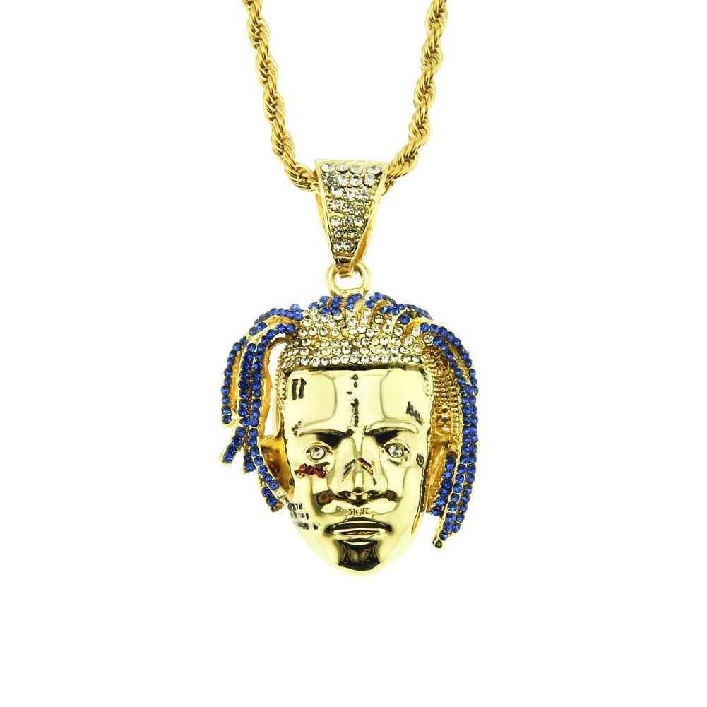 Hip hop singer xxx tentacion avatar necklace men's nightclub personalized jewelry accessories pendant_ipsvogv.com