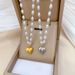 Body 【 All Titanium Steel 】 Pearl Love Personality Extremely Simple Wind Stove Real Gold Necklace Female Ins Internet 【 】_ipsvogv.com