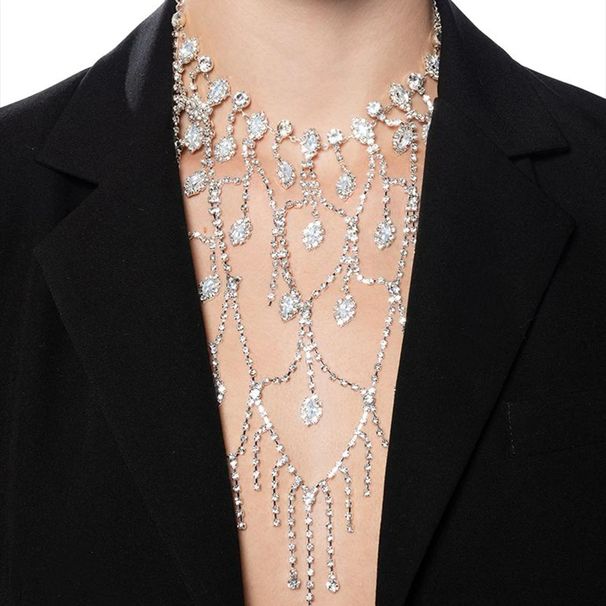 Praise The New Zhang Tassel Necklace Full Diamond Temperament Pendant Necklace Women's Gala Rhinestone Accessories Necklace_ipsvogv.com