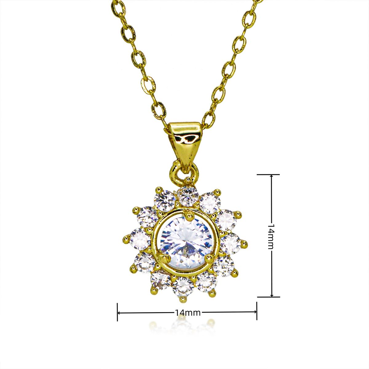 Luxury Round Gemstone Inlaid With Full Diamonds Cross Border Simple Pendant Necklace Ruby Clavicle Chain Retro High End Feel_ipsvogv.com