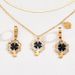 Light luxury niche style personalized earring necklace set with four leaf clover double-layer design collarbone chain_ipsvogv.com