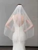Hair Jewelry V118 1T Pearls Bridal Fingertip Scalloped Edge Rhinestones Crystal Wedding Veil With Comb Short Elegant_ipsvogv.com