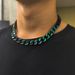 Men's Jewelry Necklace Jewelry Green Ghost Diamond Necklace Versatile Titanium Steel Cuban Chain Hip Hop Jewelry_ipsvogv.com