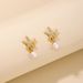 Brass Real Gold Electroplating Personality Creative Design Irregular Pearl Pendant Starfish Shaped Earrings For Women_ipsvogv.com