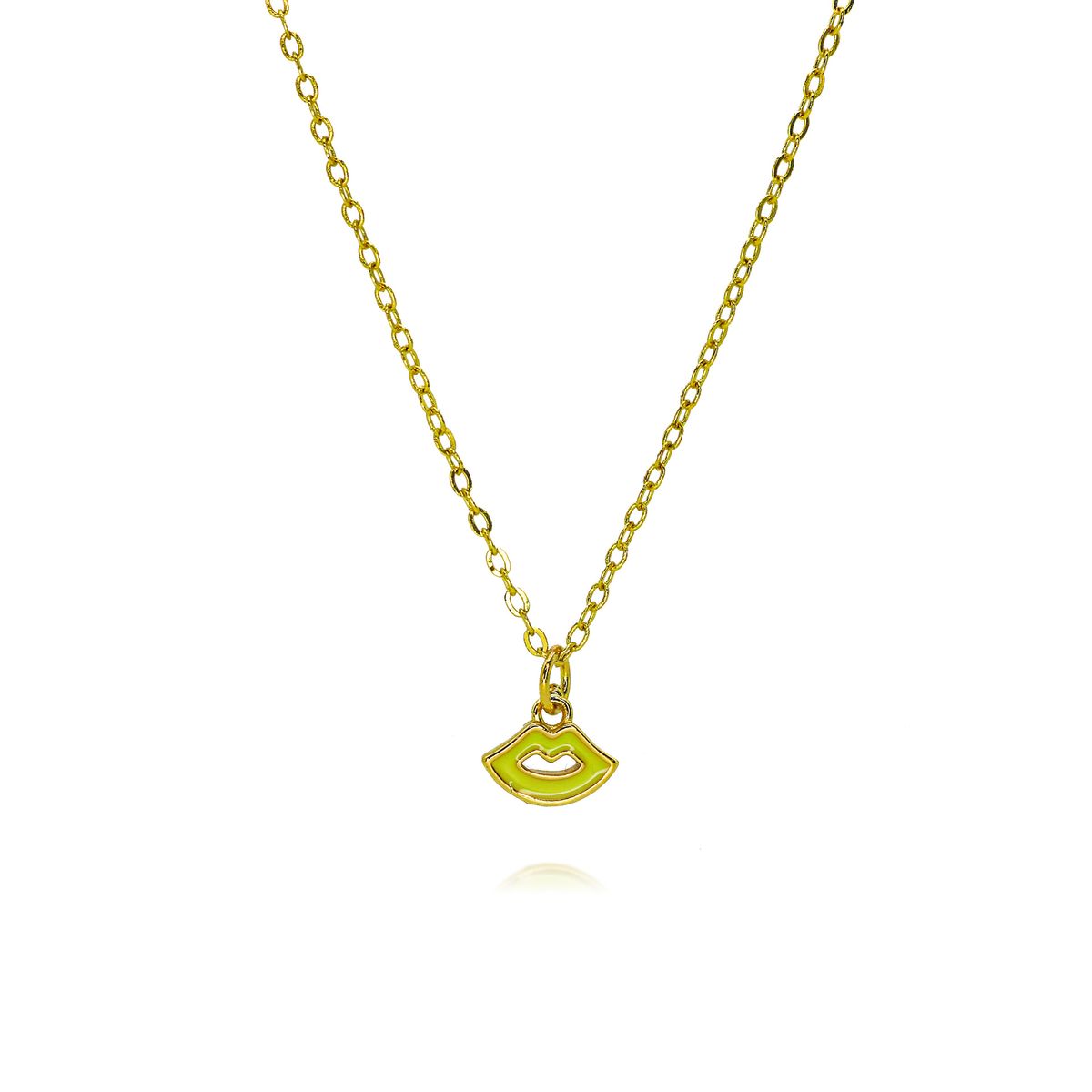 New Hot Selling Simple Style Oil Drop Color Lip Small Pendant Necklace Mix And Match Necklace Accessories_ipsvogv.com
