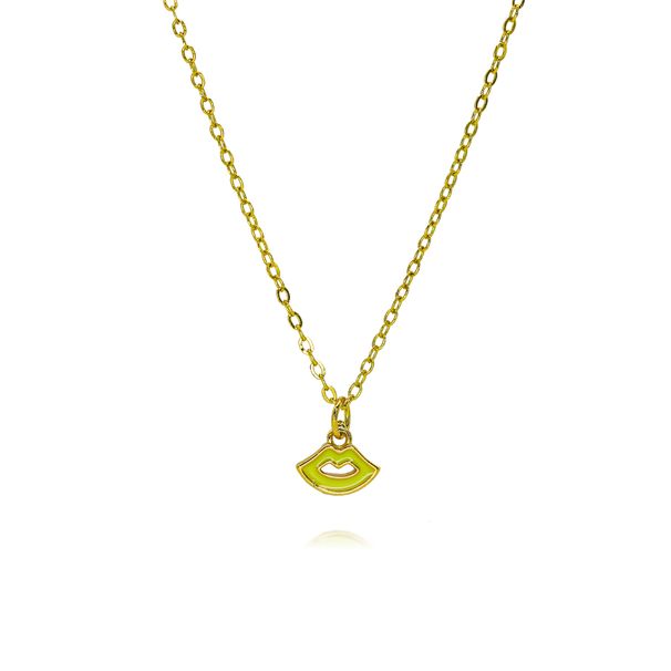 New Hot Selling Simple Style Oil Drop Color Lip Small Pendant Necklace Mix And Match Necklace Accessories_ipsvogv.com