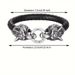 New Viking Wolf Head Handmade Leather Personalized Creative Men's Bracelet Jewelry Bangle For Men_ipsvogv.com