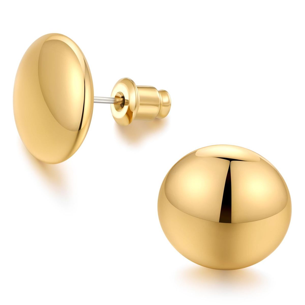 Hot Sale Real Gold Brass Electroplating Simple And Versatile Glossy High Grade Geometric Round Earrings_ipsvogv.com