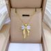 】 Bow 【 Love Light Luxury Charm Gorgeous Full Diamond Necklace Women's Versatile Clavicle Chain Titanium Steel 【 】_ipsvogv.com