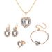 Fashion round crystal necklace bracelet earrings ring set bridal accessories gemstone claw chain_ipsvogv.com