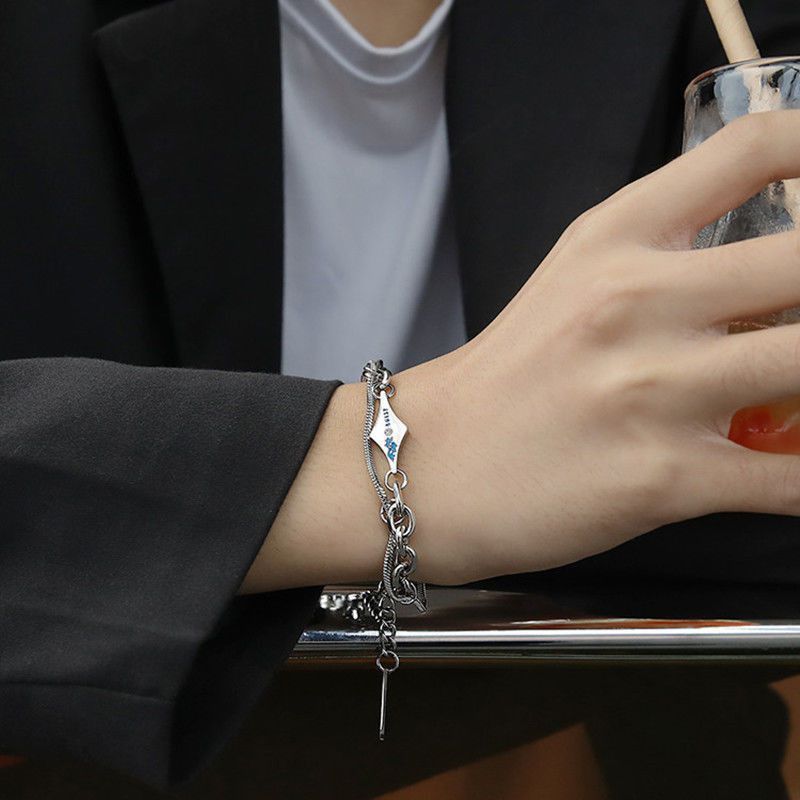 Titanium Steel Lava Cool Style Bracelet For Men Trendy High-end Niche Student Fashion Hip-hop Versatile Personality_ipsvogv.com