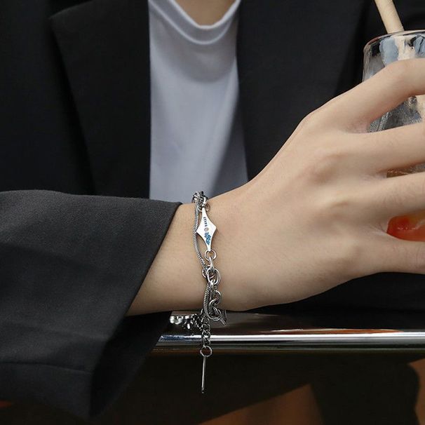 Titanium Steel Lava Cool Style Bracelet For Men Trendy High-end Niche Student Fashion Hip-hop Versatile Personality_ipsvogv.com