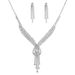 Bridal Jewelry Set - 925 Silver Three-Piece Necklace With CZ Diamonds (Claw Chain Design For Women, Wedding & Engagement Gift)_ipsvogv.com
