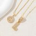 Women's Jewelry Set Fashion Full Diamond Rock Sugar Pendant Necklace For Women Copper Inlaid Zirconium Plated Real Gold Round Flower Letter Set_ipsvogv.com