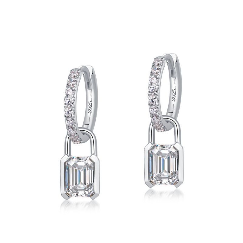 S925 Silver Moissanite Earrings With Diamonds And Dazzling Earrings Light Luxury Fashion Simple Niche All Match_ipsvogv.com